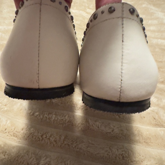 Coach Valintina Pointed Flats With Studs In Off White Leather Women’s Sz 8 - Picture 4 of 10